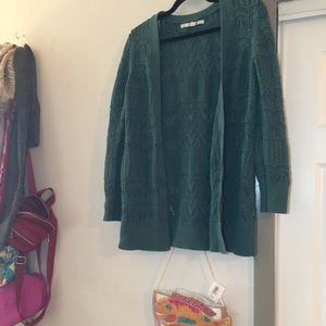 Muted Green Knitted Cardigan